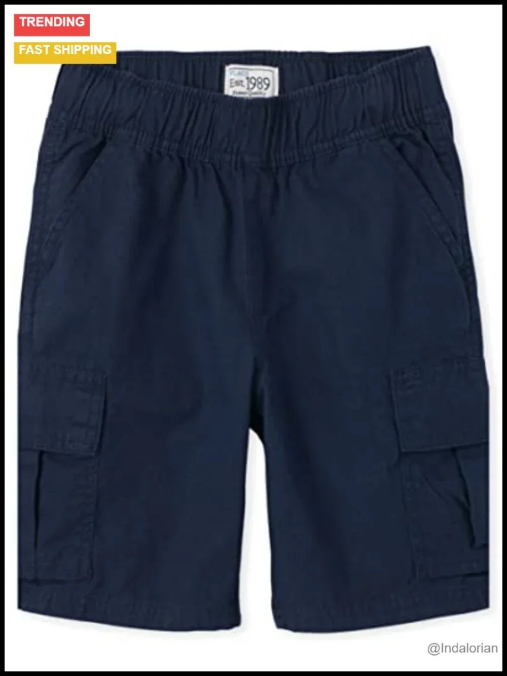 Boys' Essential Cargo Shorts Pull On Elastic Waist Cotton